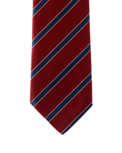 cravatta regimental tre pieghe in pura seta